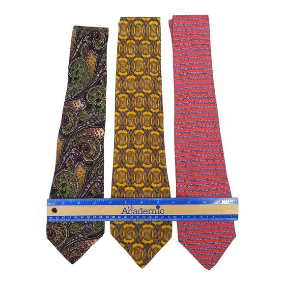 Robert Talbott Silk Ties Hand Sewn Paisley Geometric Dragonfly Lot of 3 - Picture 4 of 12